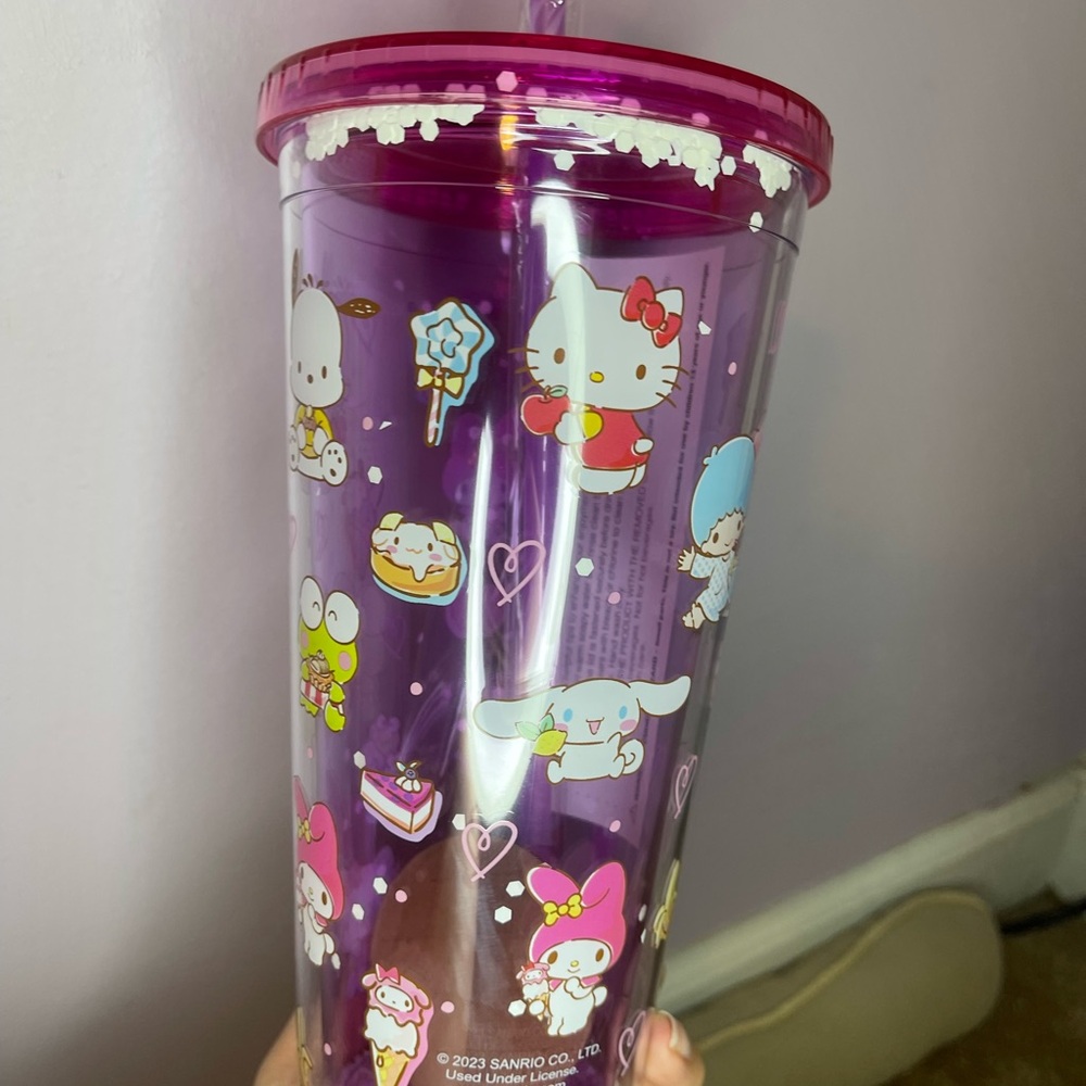 Hello Kitty Purple Tumbler with Straw